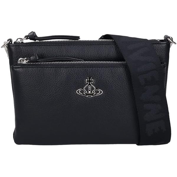Vivienne Westwood ブラック ショルダーバッグ Vivienne Westwood Orb プレート ショルダーバッグ | ブラック